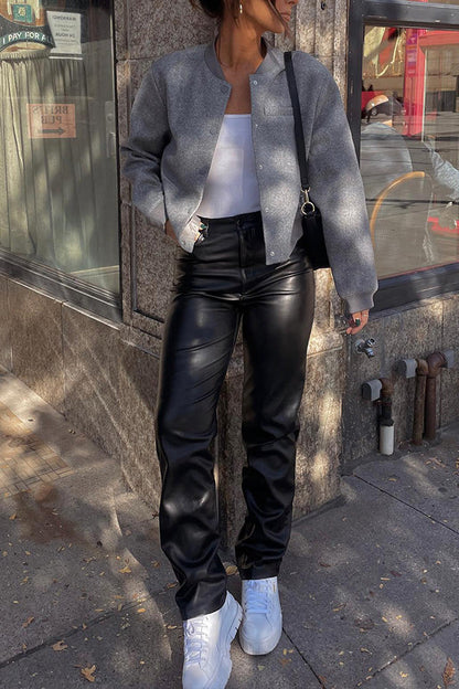 Velina Moda | Baseball Shirt Loose Casual Cardigan Jacket