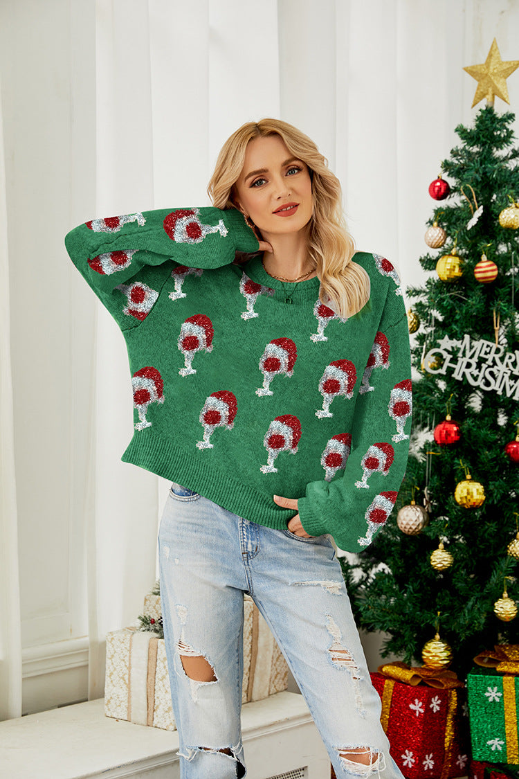Velina Moda | Christmas Puff Sleeve Sweater