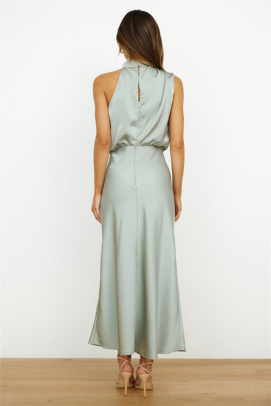 Elegant midi dress with asymmetrical round neckline