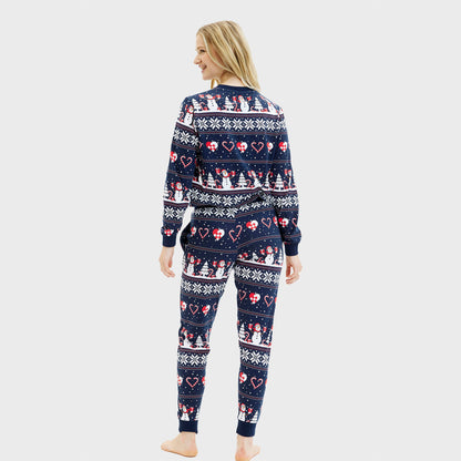 Velina Moda | Christmas Heart Christmas Pajamas Navy Women