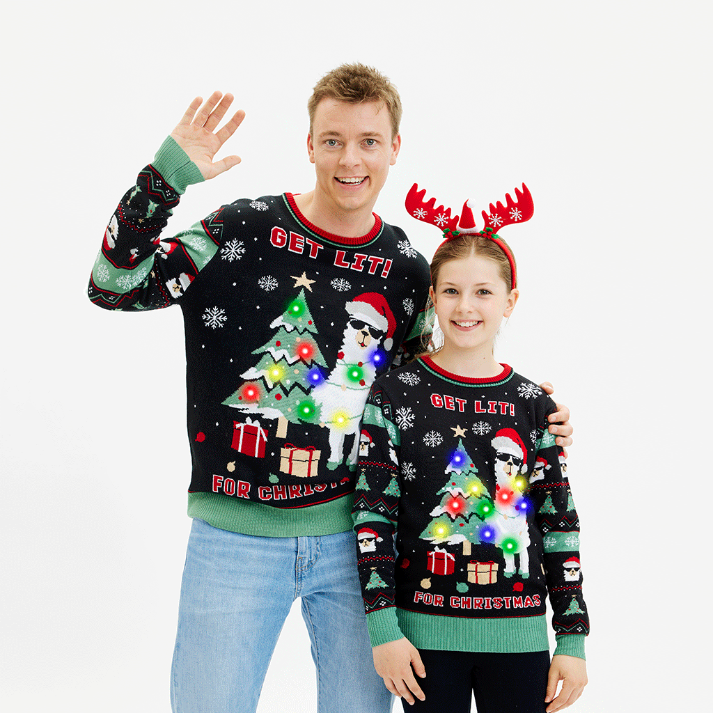 Velina Moda | Get Lit Llama Christmas Christmas Sweater Men