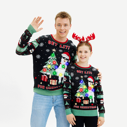 Velina Moda | Get Lit Llama Christmas Christmas Sweater Men