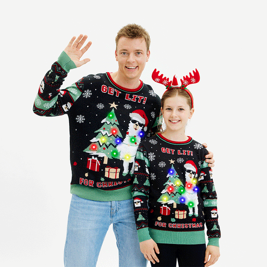 Velina Moda | Get Lit Llama Christmas Christmas Sweater Men