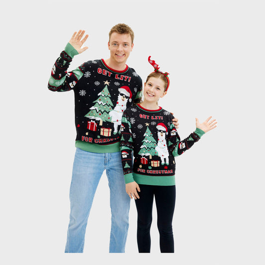 Velina Moda | Get Lit Llama Christmas Christmas Sweater Men