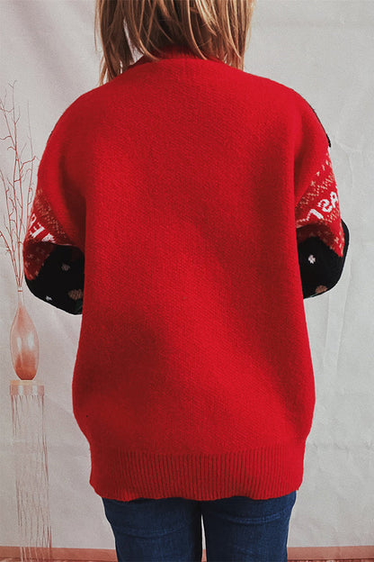 Velina Moda | Christmas Pattern Knitted Round Neck Long Sleeve Sweater