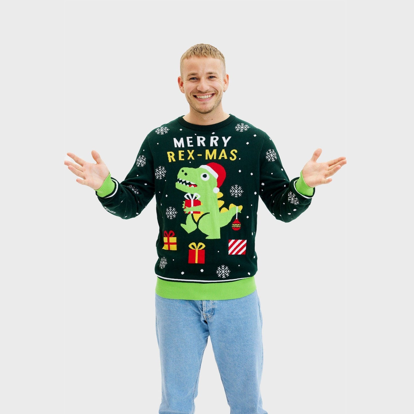 Velina Moda | Funny Dino Christmas Sweater Men