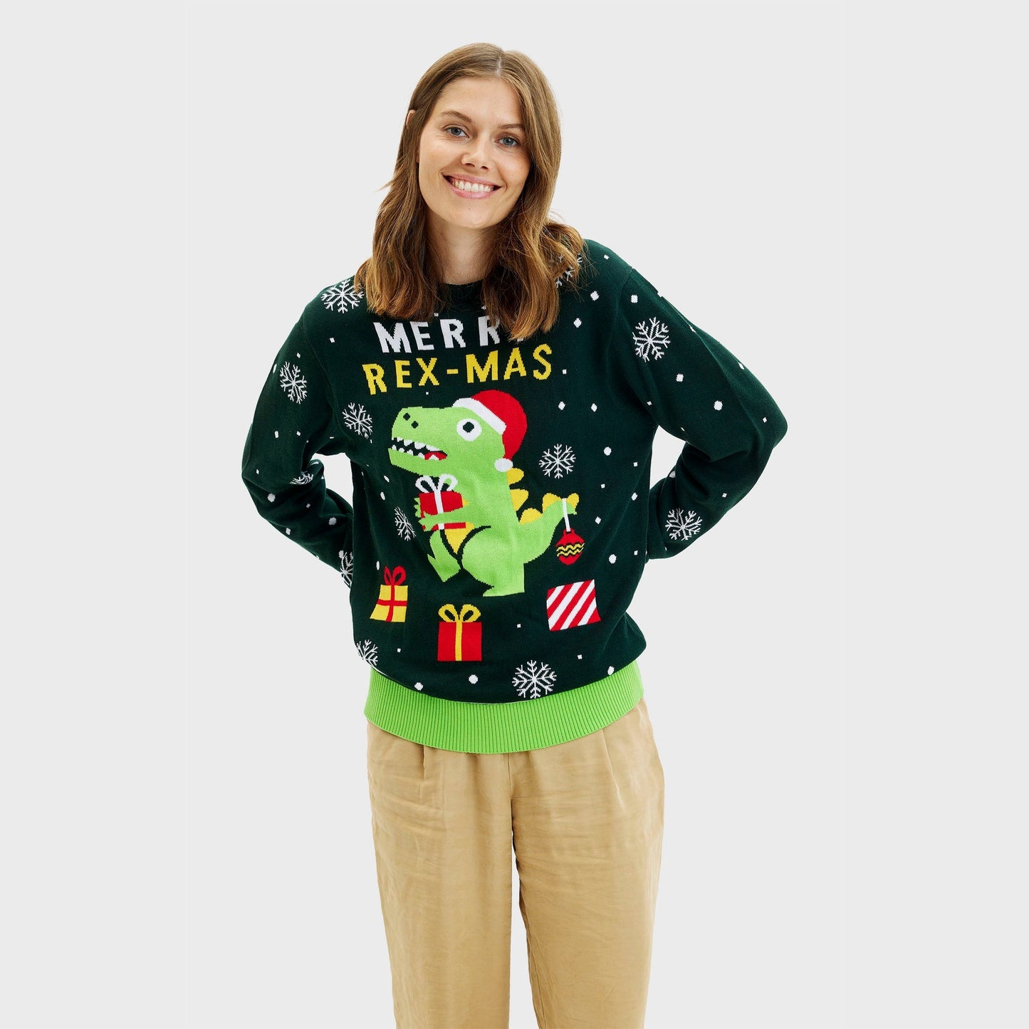 Velina Moda | Funny Dino Christmas Sweater Women