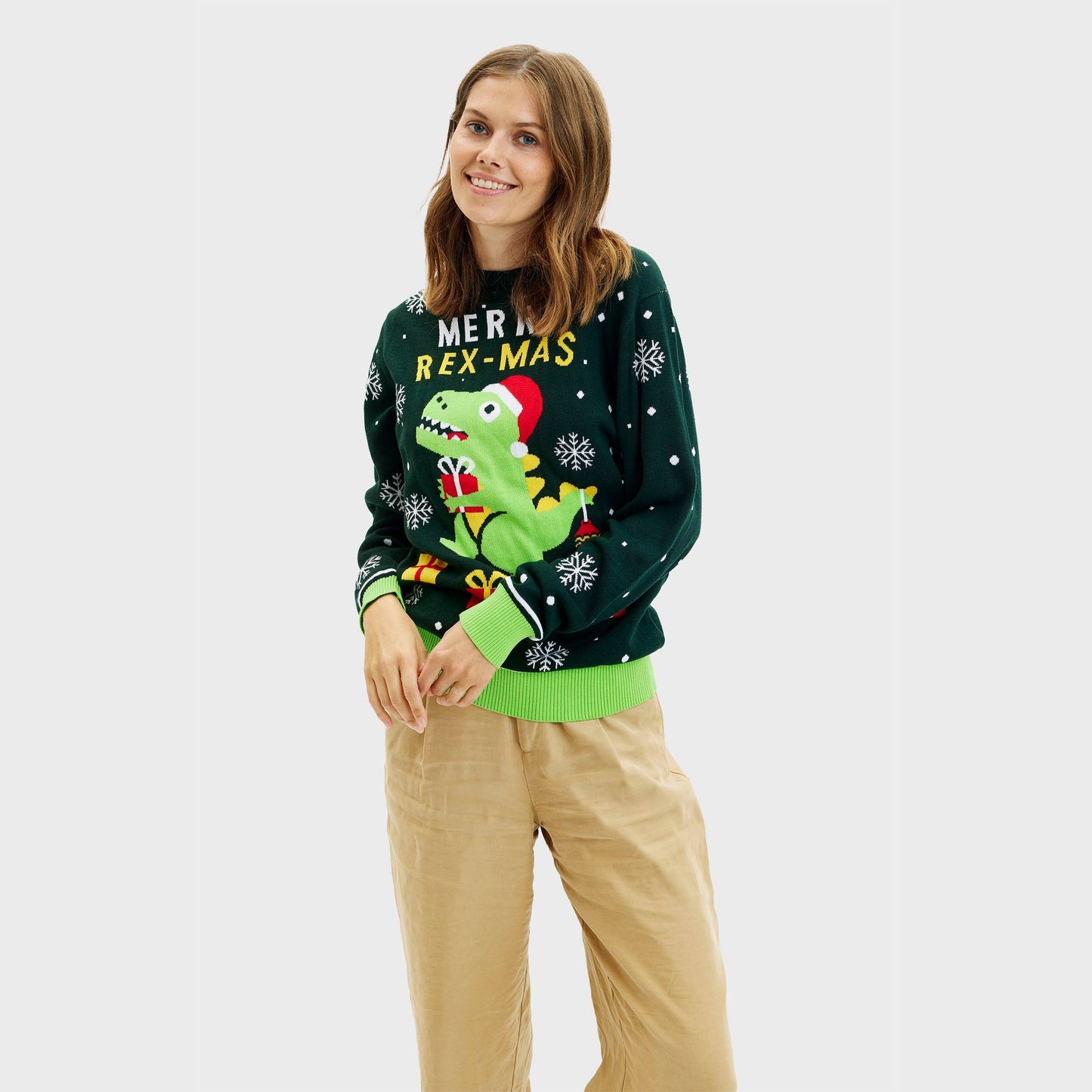 Velina Moda | Funny Dino Christmas Sweater Women
