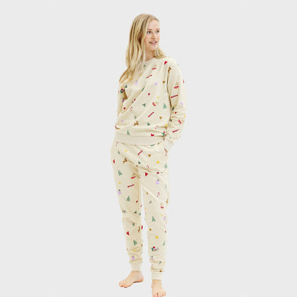 Velina Moda | Christmas Sweat Set Beige Women's
