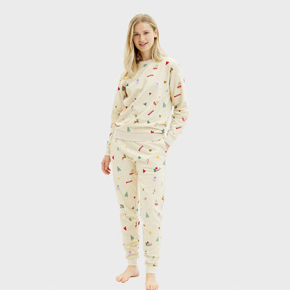 Velina Moda | Christmas Sweat Set Beige Women's