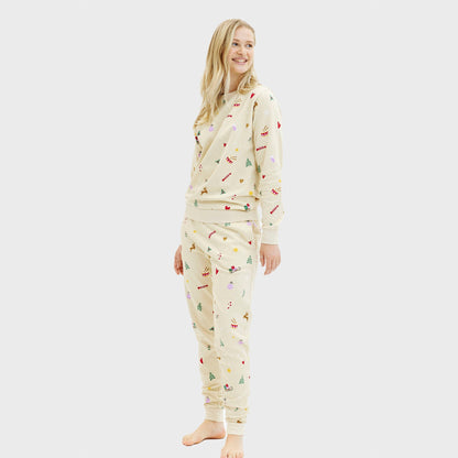 Velina Moda | Christmas Sweat Set Beige Women's