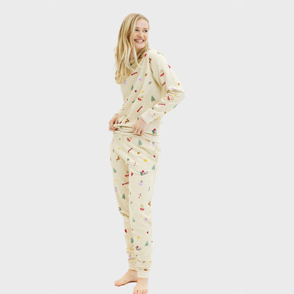 Velina Moda | Christmas Sweat Set Beige Women's