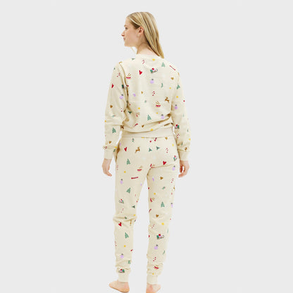 Velina Moda | Christmas Sweat Set Beige Women's