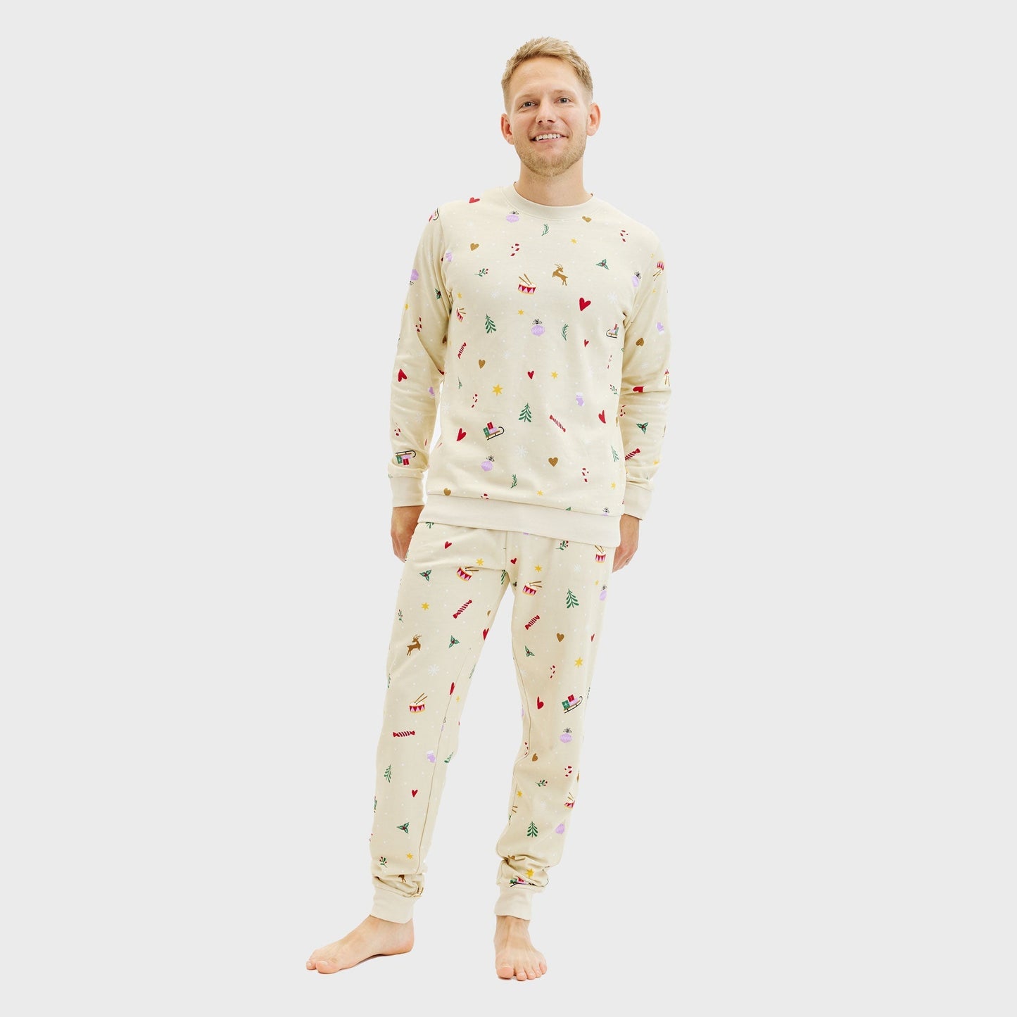 Velina Moda | Christmas sweatshirt set beige Men