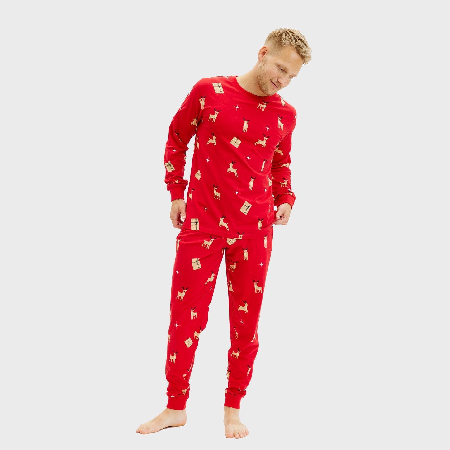 Velina Moda | Elegant red Christmas pajamas Men's