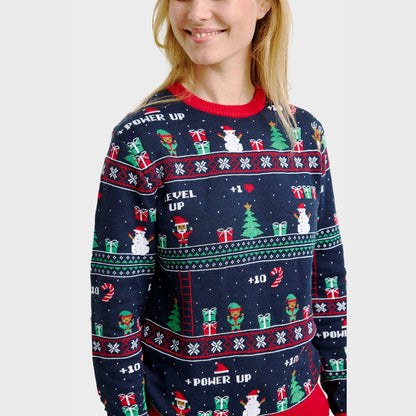 Velina Moda | Vintage Gaming Christmas Knit Sweater Women