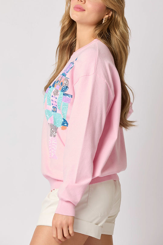 Velina Moda | Christmas Soldier Sequin Fashion Casual Sweatshirt