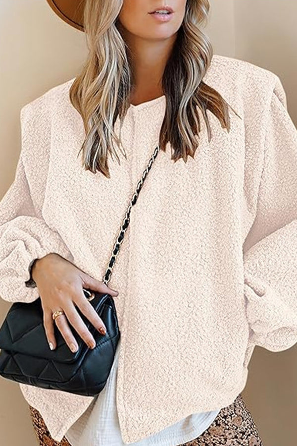 Velina Moda | Velvet Balloon Sleeves Casual Loose Jacket