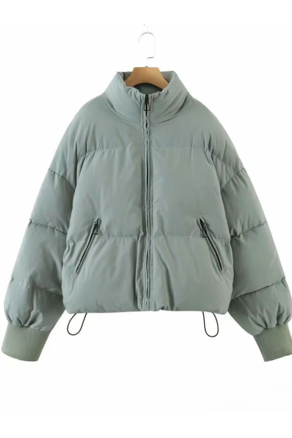 Velina Moda | Collar Zipper Pocket Thick Warm Cotton Jacket