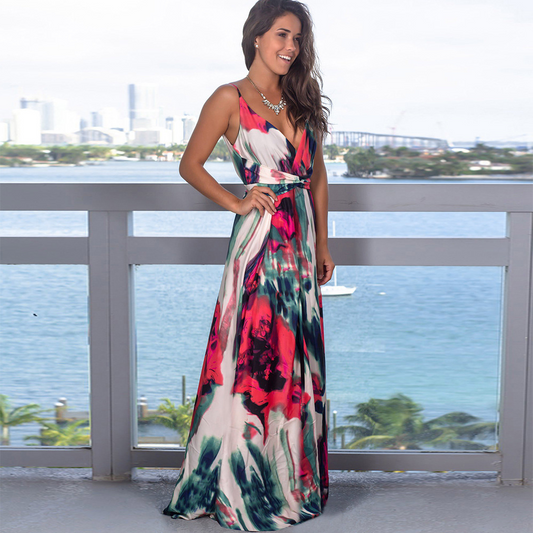 Carmen - Vestido floral largo elegante