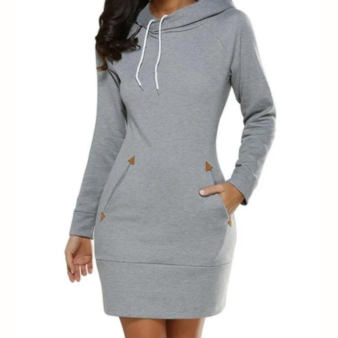 Casual hoodie dress with pockets