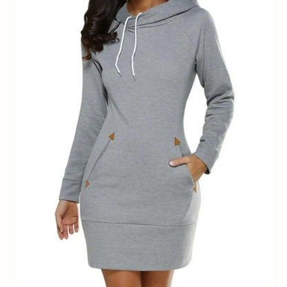 Casual hoodie dress with pockets
