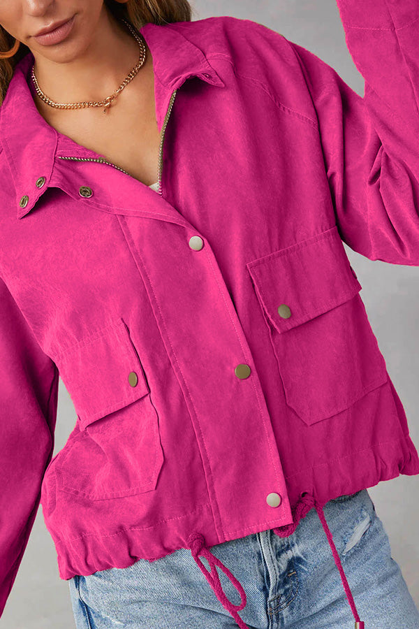 Velina Moda | Checked Lapel Double-Button Two-Pocket Midi Jacket