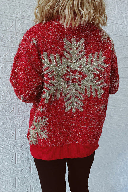 Velina Moda | Christmas Pattern Knitted Round Neck Long Sleeve Sweater