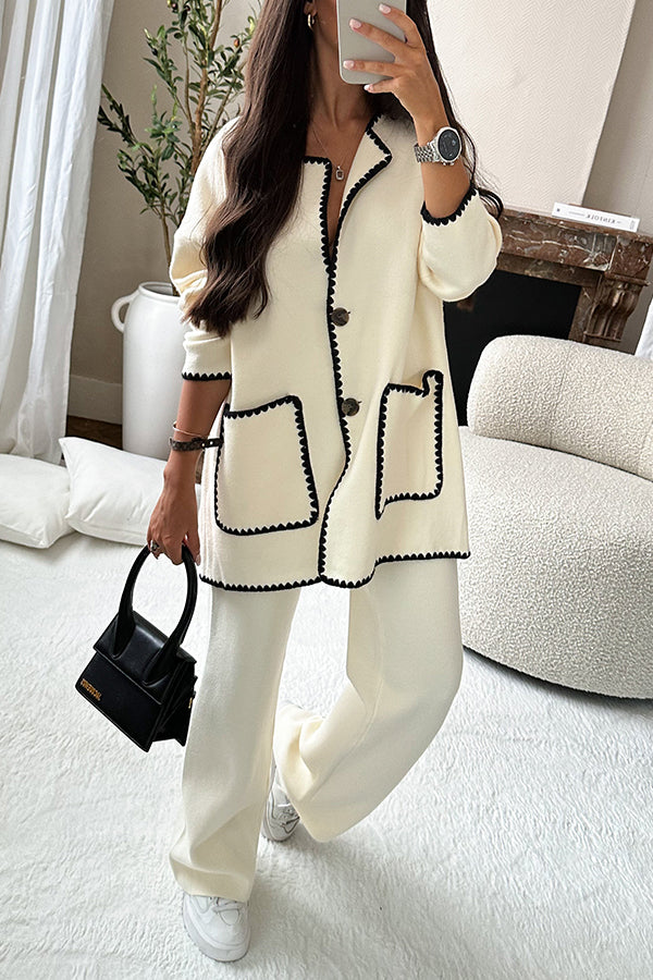 Velina Moda | To Style Edge Decorated Bag Loose Fashion Jacket