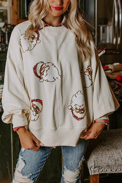 Velina Moda | Santa Claus Sequins Casual Loose Sweatshirt