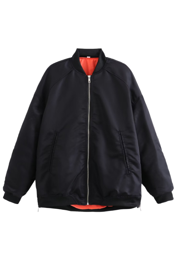 Velina Moda | Bomber Loose Biker Jacket
