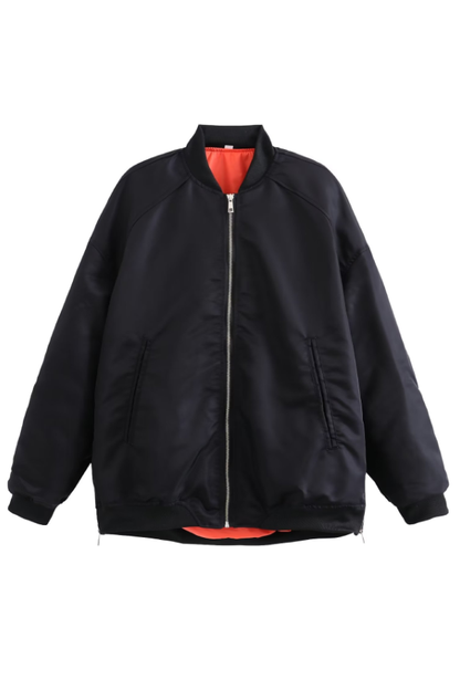 Velina Moda | Bomber Loose Biker Jacket