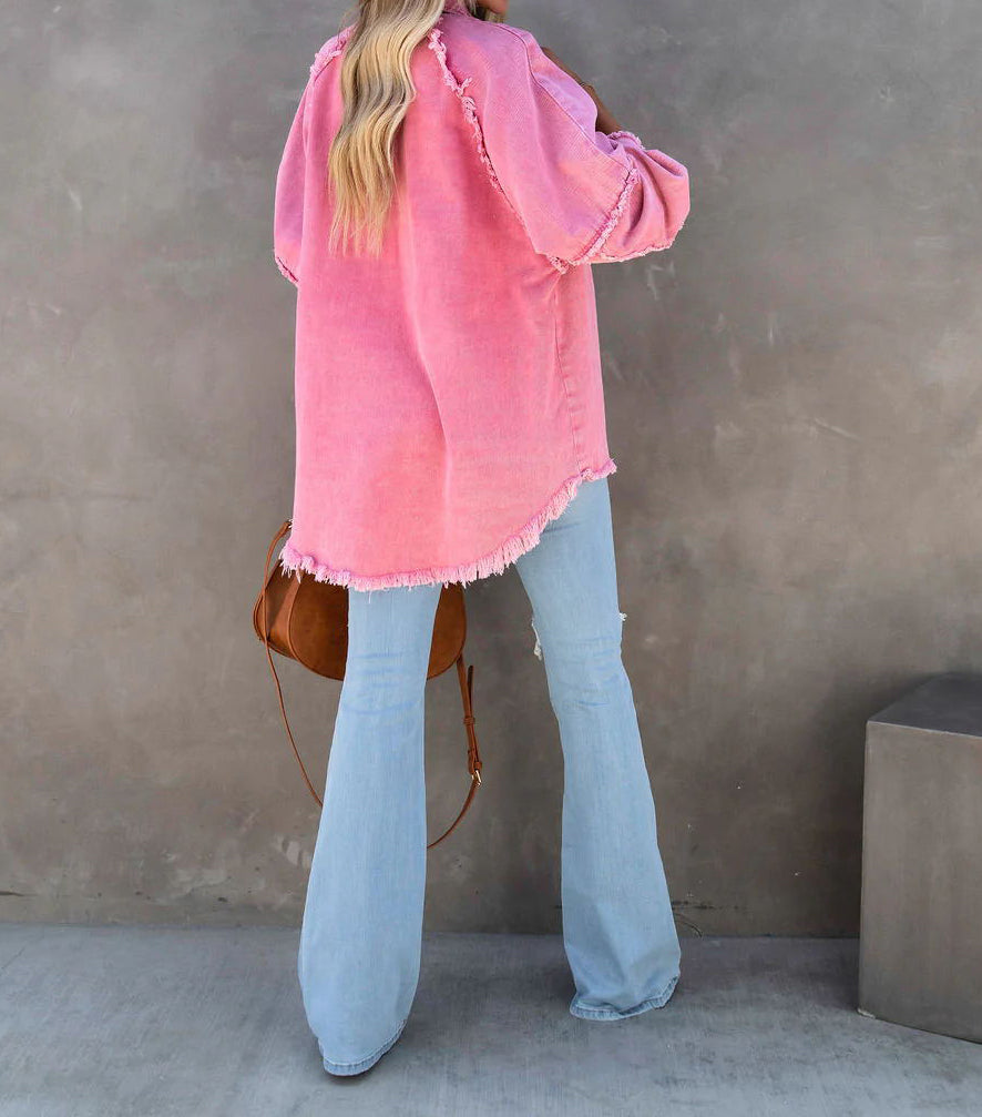 Velina Moda | Edge Patchwork Pocket Denim Jacket