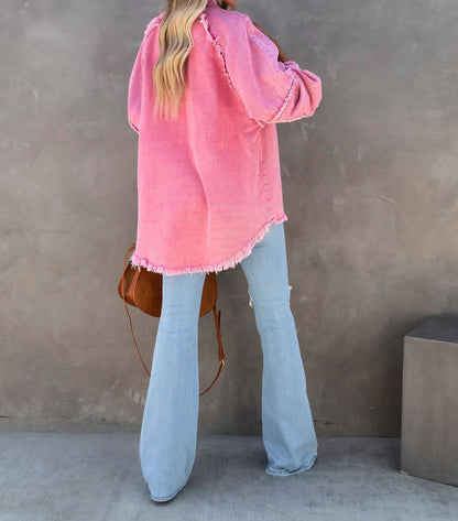 Velina Moda | Edge Patchwork Pocket Denim Jacket