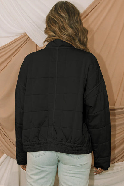 Velina Moda | Attached Pocket Quilted Jacket Crop