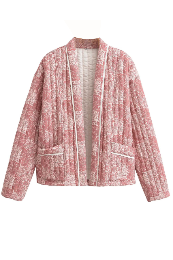 Velina Moda | Fashion Versatile Printed Cardigan Long Sleeve Cotton Jacket