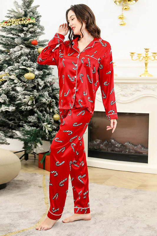 Velina Moda | Christmas Candy Pattern Pajama Set