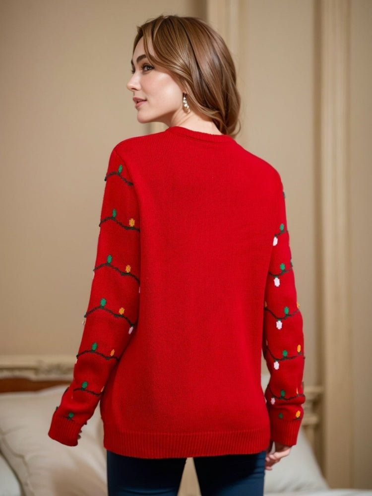 Velina Moda | Embroidered Christmas Tree Sweater
