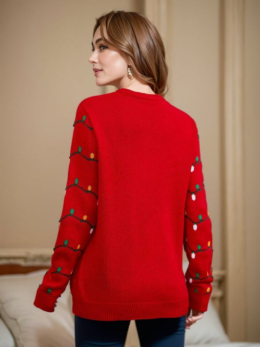 Velina Moda | Embroidered Christmas Tree Sweater