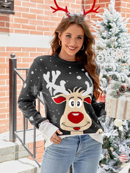 Velina Moda | Christmas Bear & Antlers Knit Sweater