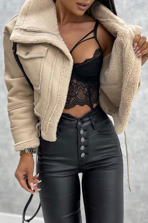 Velina Moda | Short Zipper Biker Jacket