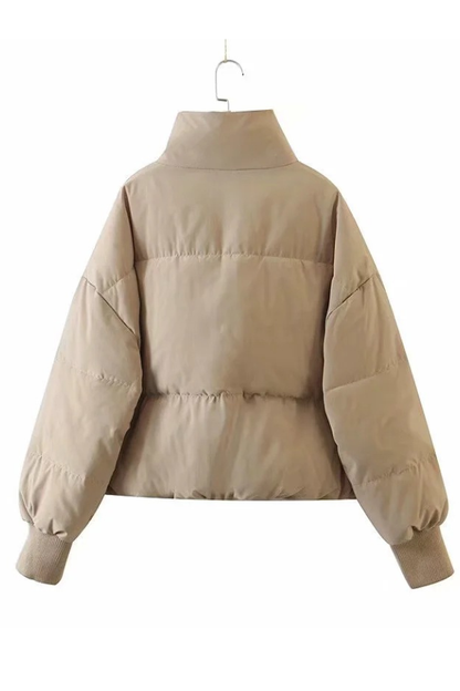 Velina Moda | Collar Zipper Pocket Thick Warm Cotton Jacket