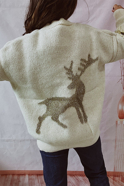 Velina Moda | Christmas Pattern Knitted Round Neck Long Sleeve Sweater