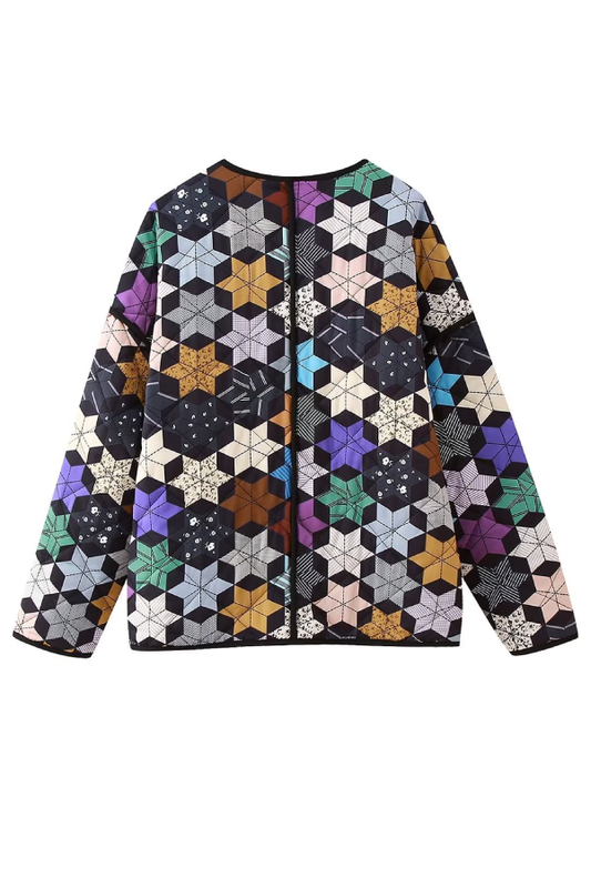 Velina Moda | Five-Pointed Star Print Cotton Jacket