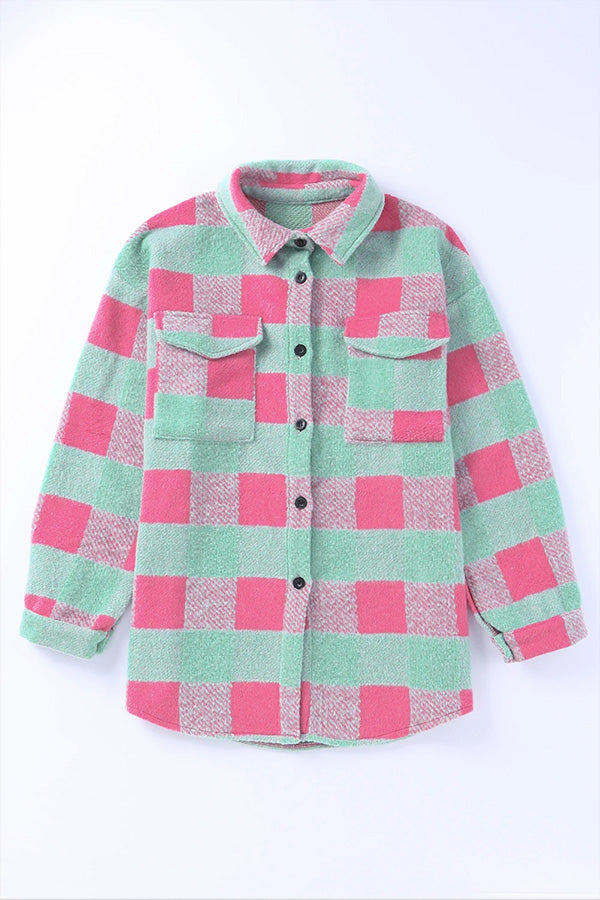 Velina Moda | Check Color Block Casual Oversized Jacket