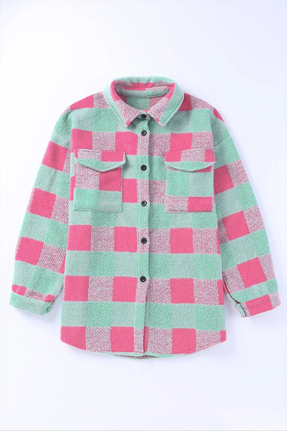 Velina Moda | Check Color Block Casual Oversized Jacket