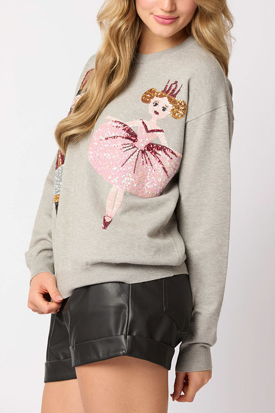 Velina Moda | Christmas Soldier Sequin Fashion Casual Sweatshirt