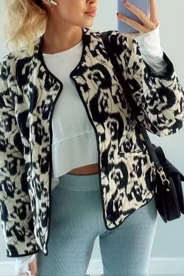 Velina Moda | Animal Print Cotton Jacket