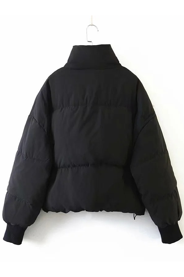 Velina Moda | Collar Zipper Pocket Thick Warm Cotton Jacket
