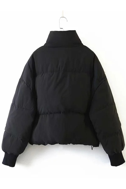 Velina Moda | Collar Zipper Pocket Thick Warm Cotton Jacket